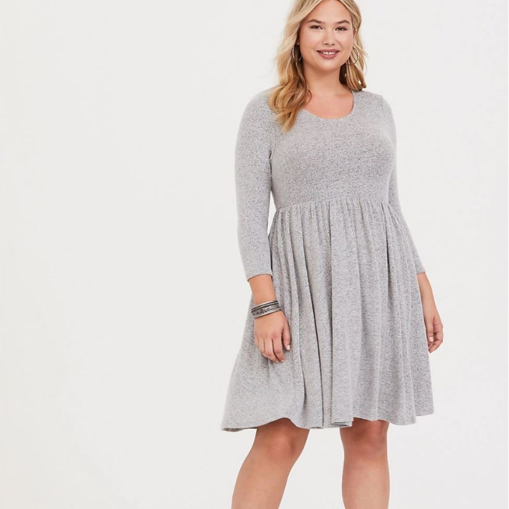 Torrid Size 3 GREY HACCI SKATER SWEATER DRESS